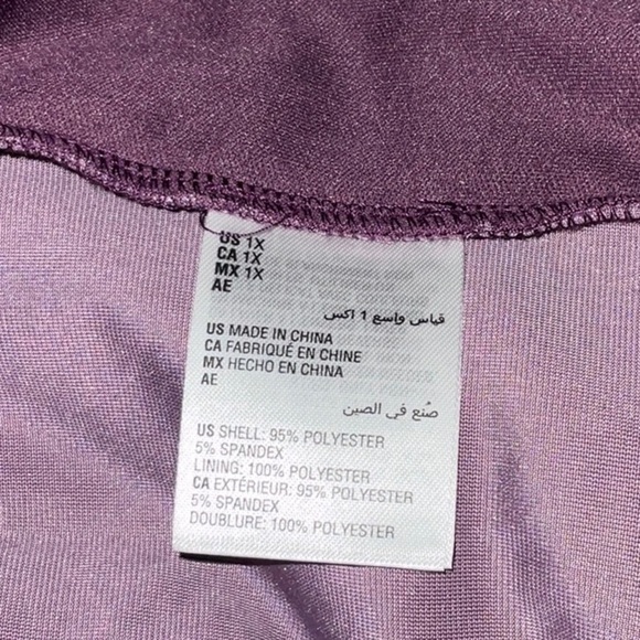 And Now This Women’s Trendy Plus Size Puff-Sleeve Velvet Top 1X Purple NWT - Picture 4 of 6